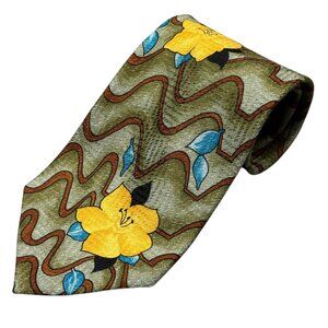Andrea Garavani Tie Floral 100% Silk Made in Italy Colorful 4"